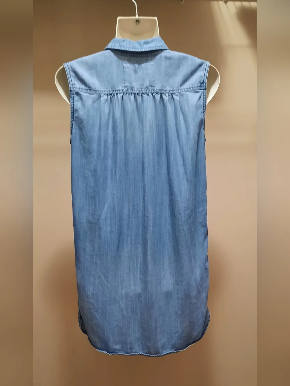 True Religion Utility Sleeveless Chambray Shirt Dress - Picture 6 of 9